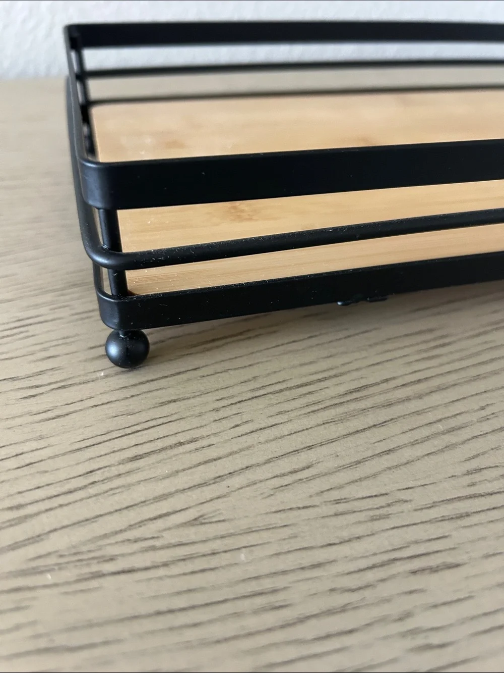 Black & Natural Bamboo Bath Tray